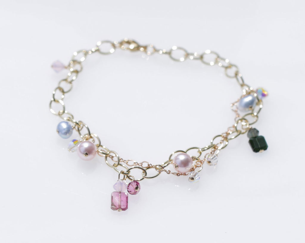 Watermelon tourmaline Mermaid bracelet 1 ☆ウォーターメロントルマリンのマーメイドブレスレット１