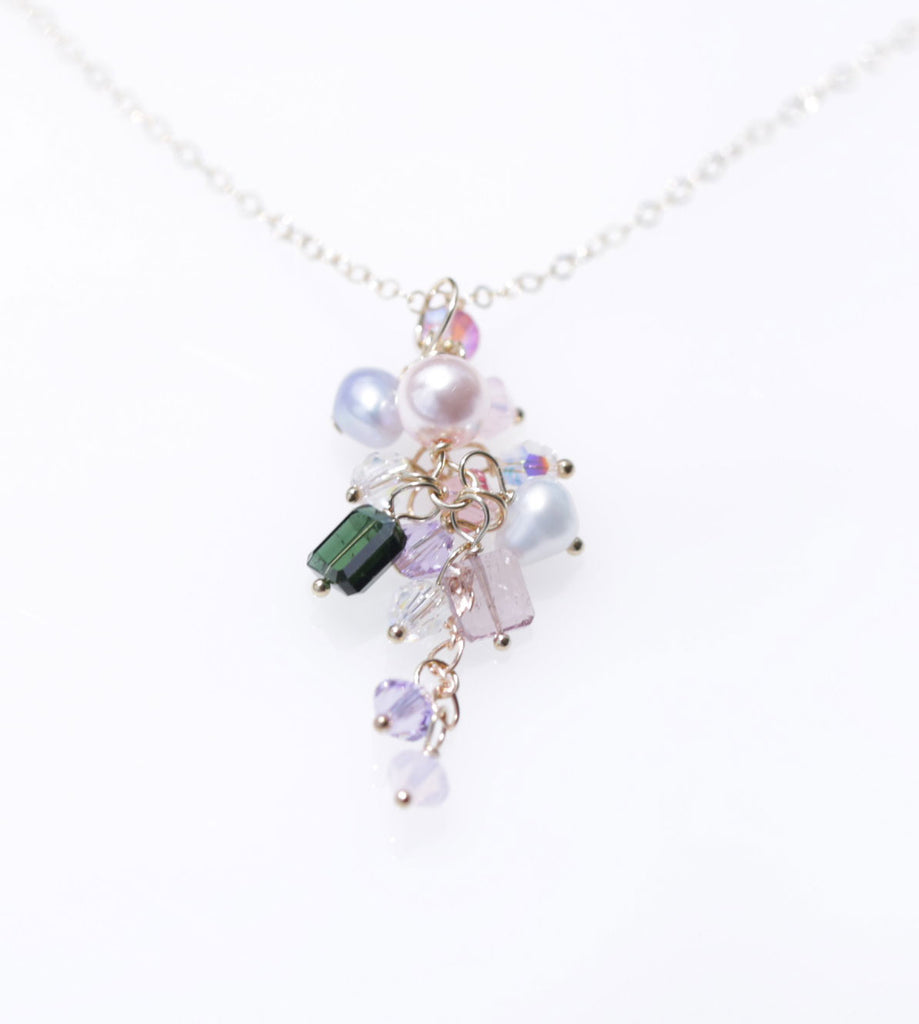 Watermelon tourmaline Mermaid necklace1☆ウォーターメロントルマリンのマーメイドネックレス１