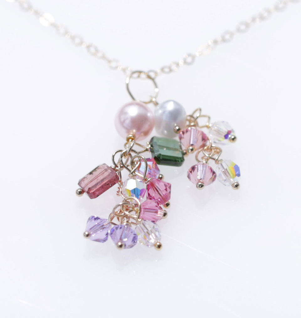 Watermelon tourmaline Mermaid necklace２☆ウォーターメロントルマリンのマーメイドネックレス２