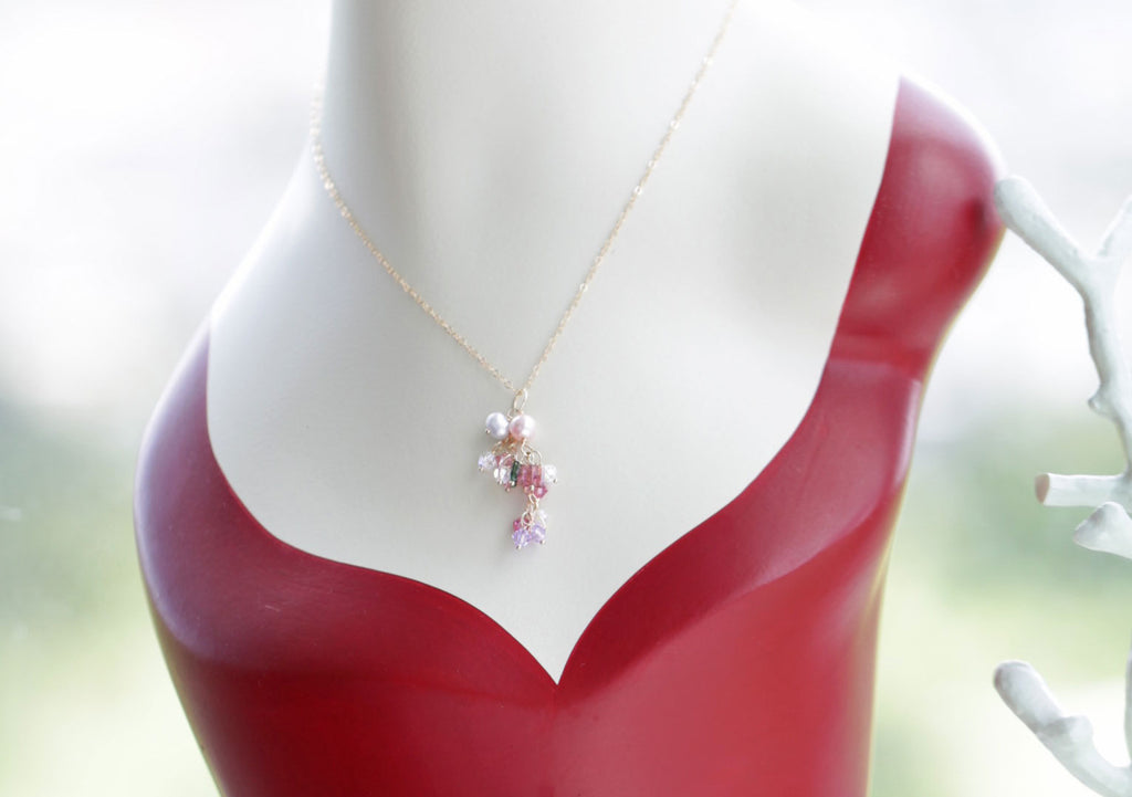 Watermelon tourmaline Mermaid necklace２☆ウォーターメロントルマリンのマーメイドネックレス２