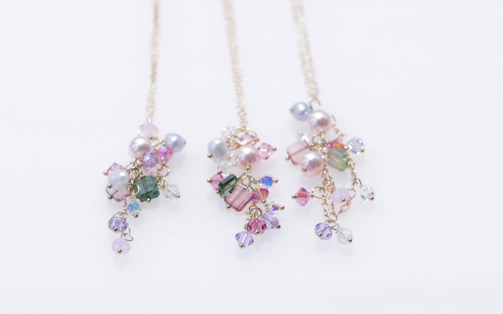 Watermelon tourmaline Mermaid necklace２☆ウォーターメロントルマリンのマーメイドネックレス２