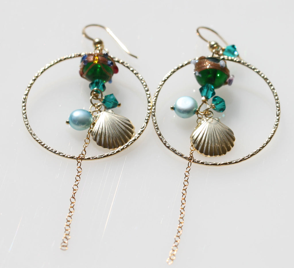 St.Patricks day clover Mermaid earrings 3☆セントパトリックスデー☆クローバー☆マーメイドピアス3