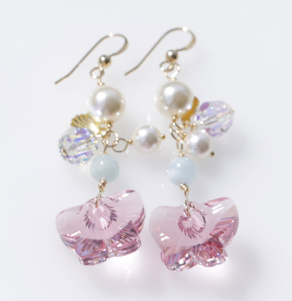 Sacred Marriage Mermaid earrings pink ☆聖なる結婚☆マーメイドピアス☆ピンク