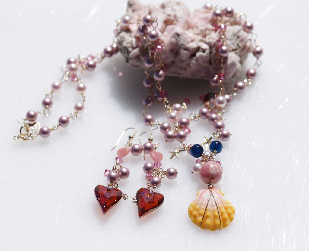 Goddess blessing heart mermaid earrings☆豊かさの女神様ハート☆マーメイドピアス