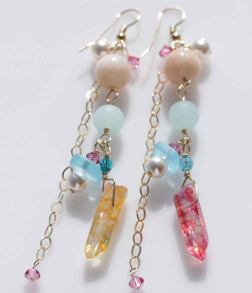 Mermaid crystal earrings 1☆マーメイドクリスタルピアス１