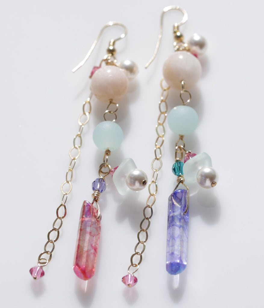 Mermaid crystal earrings 3☆マーメイドクリスタルピアス3