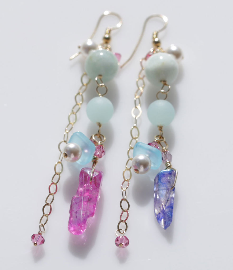 Mermaid crystal earrings 5☆マーメイドクリスタルピアス5