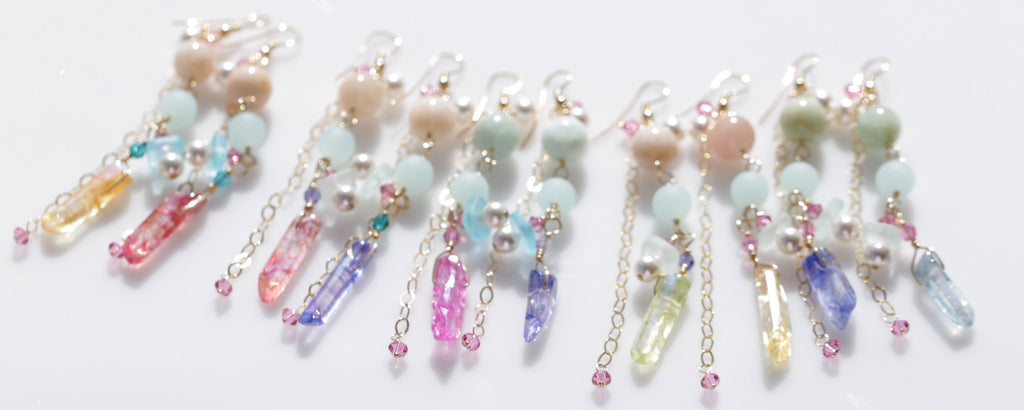 Mermaid crystal earrings 5☆マーメイドクリスタルピアス5