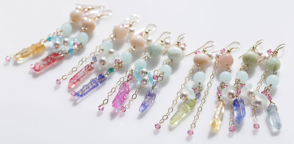 Mermaid crystal earrings 2☆マーメイドクリスタルピアス2