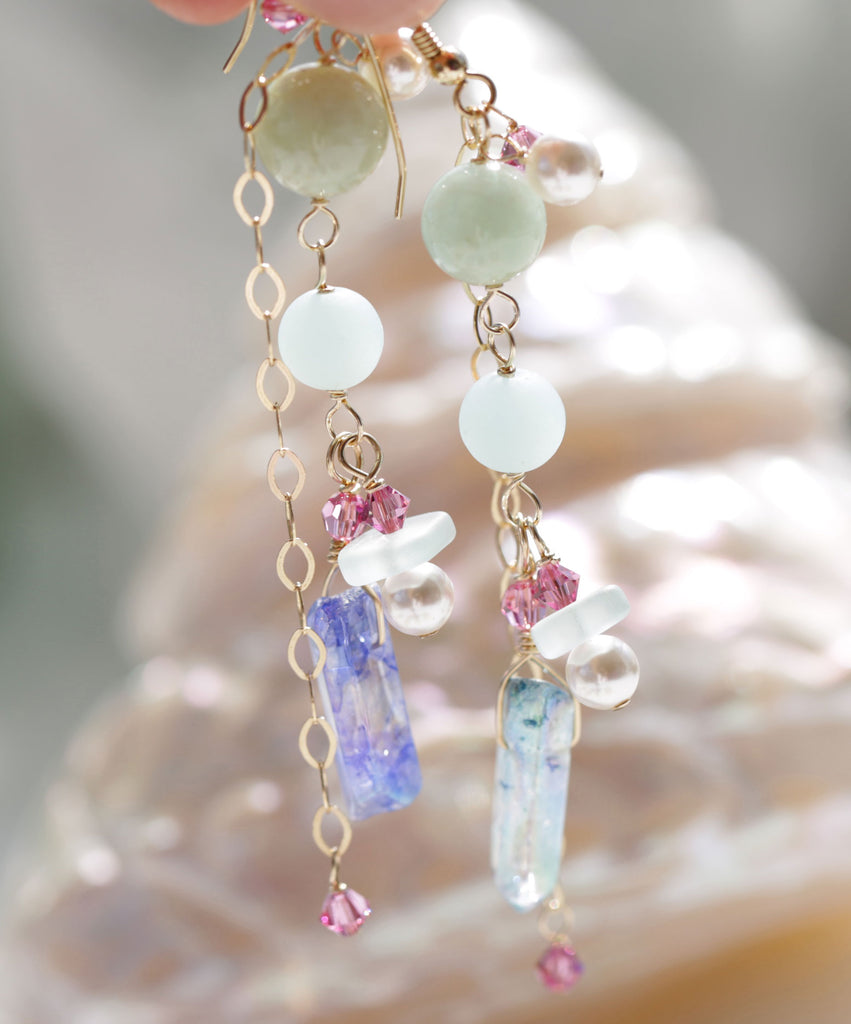 Mermaid crystal earrings 2☆マーメイドクリスタルピアス2