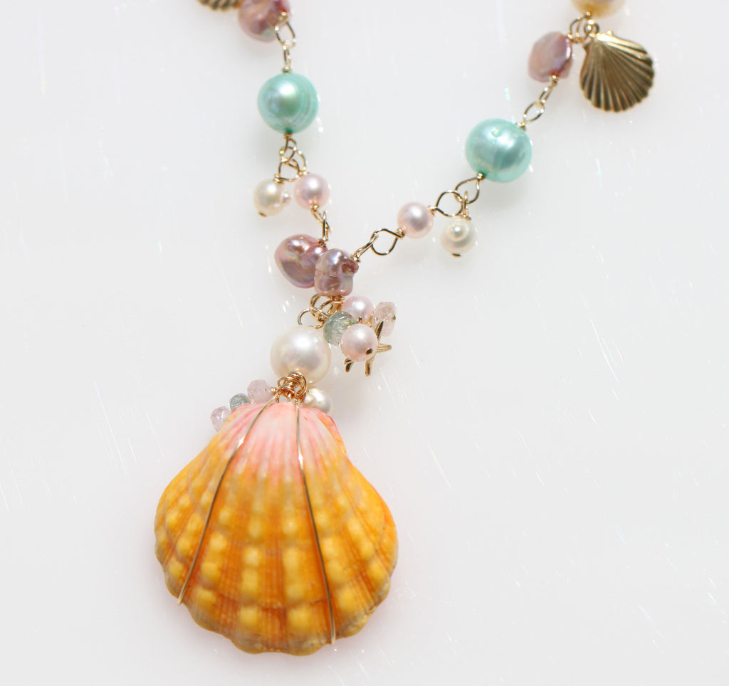 Hawaii SunriseShell Blessed Mermaid necklace☆ハワイのサンライズシェル☆聖なるマーメイドネックレス