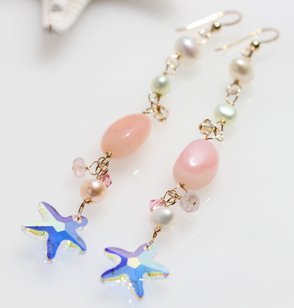 Cute Mermaid Pink earrings☆キュートマーメイドピンクピアス