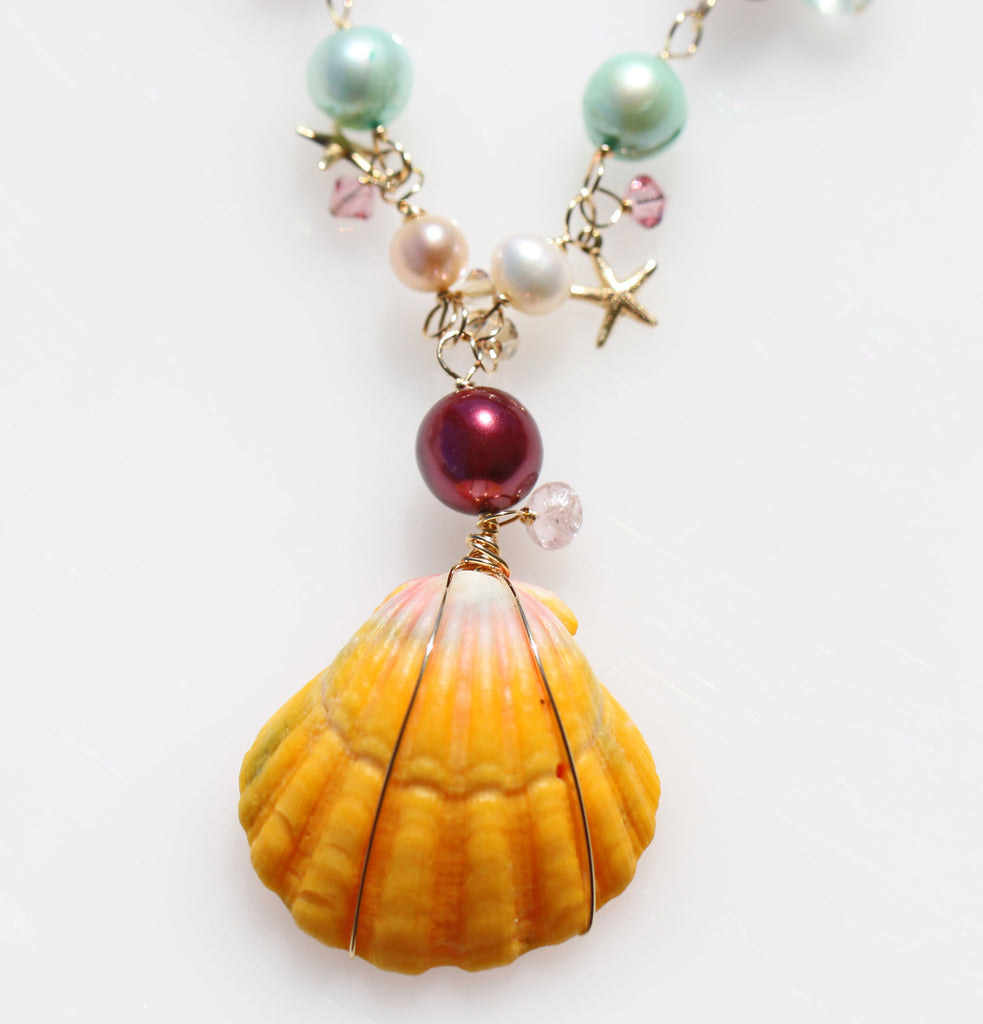 Hawaii Sunriseshell Star Mermaid necklace☆ハワイのサンライズシェル☆スターマーメイドネックレス