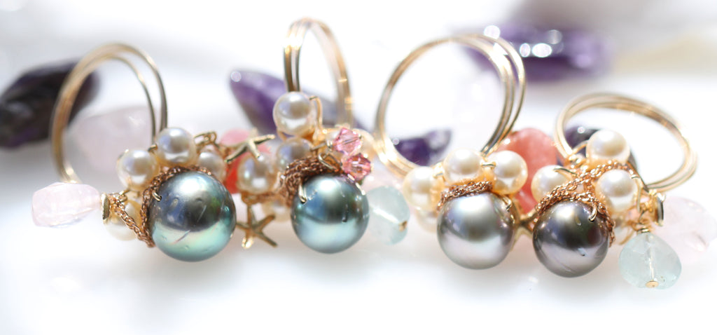 Tahitian pearl Hathor Mermaid ring3☆タヒチアンパール☆ハトアーマーメイドリング3