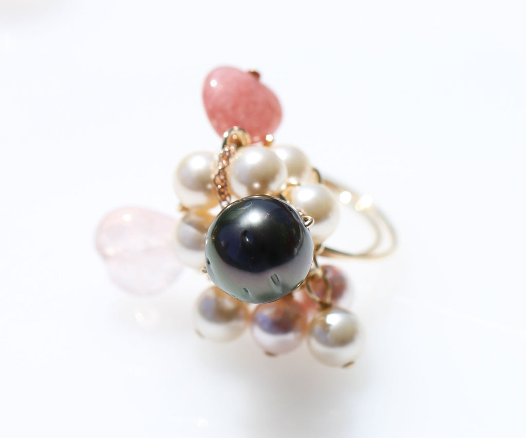 Tahitian pearl Hathor Mermaid ring1☆タヒチアンパール☆ハトアーマーメイドリング1