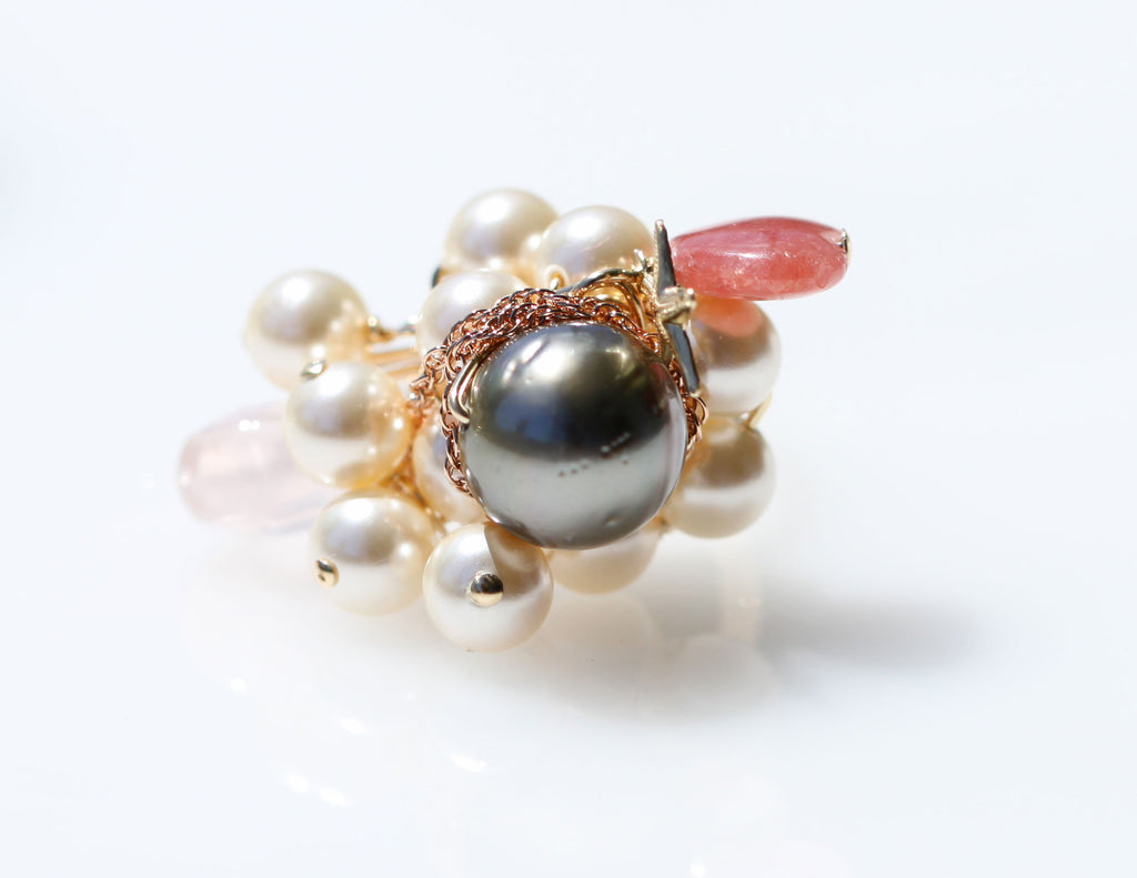 Tahitian pearl Hathor Mermaid ring6☆タヒチアンパール☆ハトアーマーメイドリング6