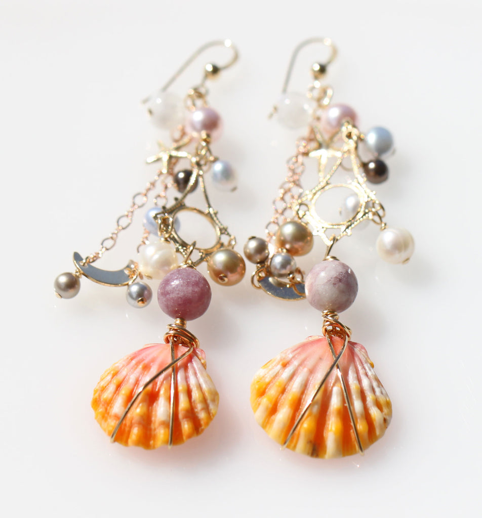 Sunriseshell Hathor Mermaid earrings1☆サンライズシェル☆ハトアー☆マーメイドピアス１