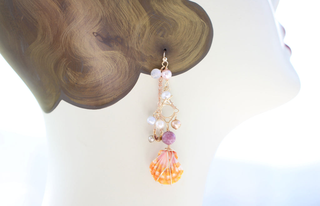 Sunriseshell Hathor Mermaid earrings２☆サンライズシェル☆ハトアー☆マーメイドピアス２