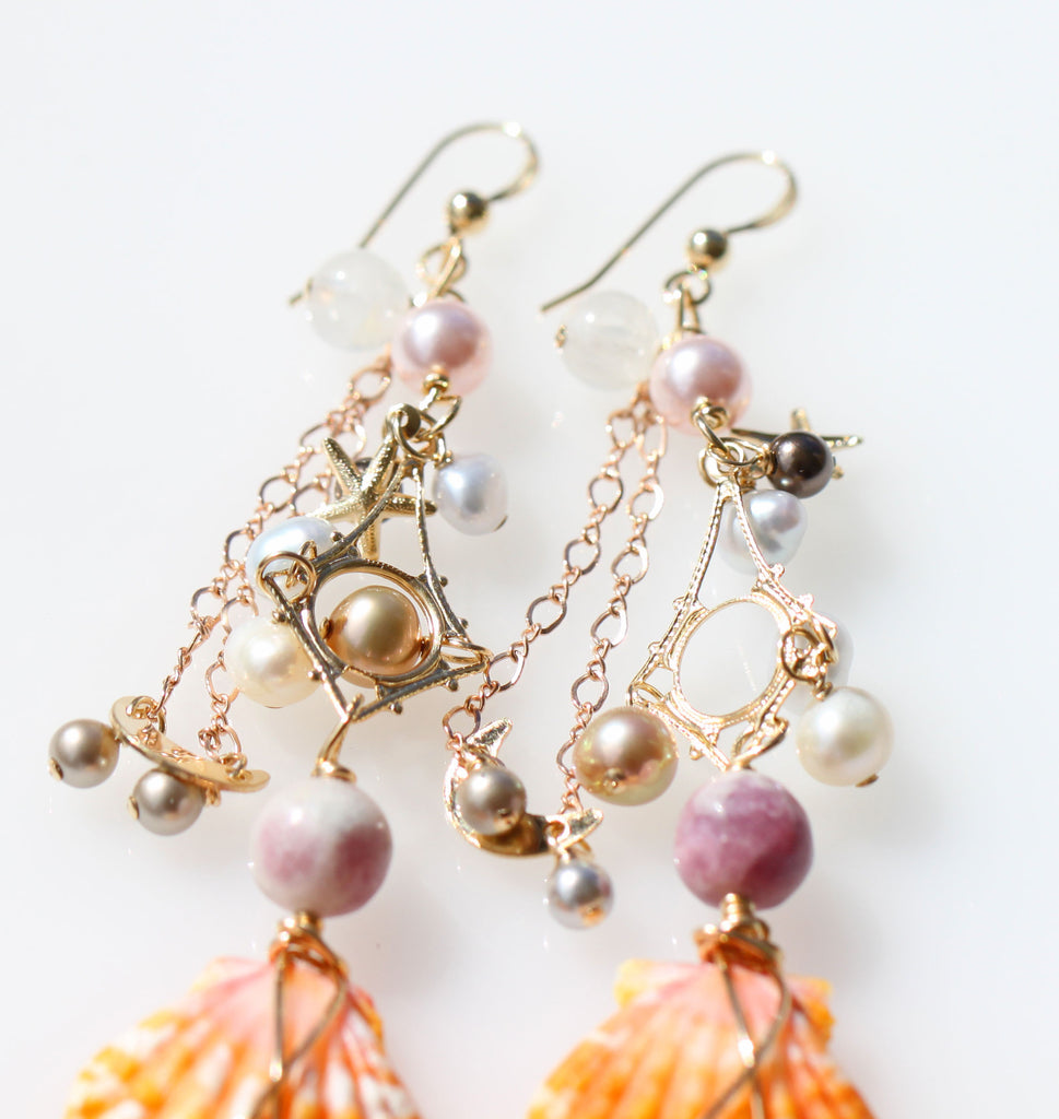 Sunriseshell Hathor Mermaid earrings3☆サンライズシェル☆ハトアー☆マーメイドピアス3