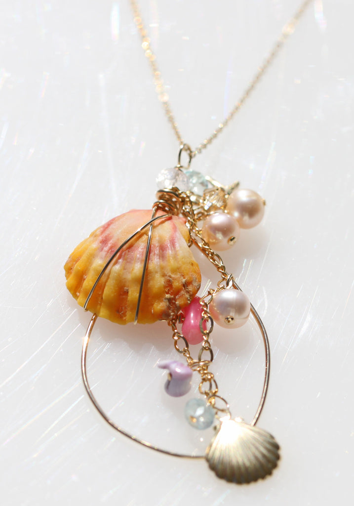 Hawaii Sunriseshell Hoop Beauty Mermaid necklace☆ハワイのサンライズシェル☆フープビューティーマーメイドネックレス