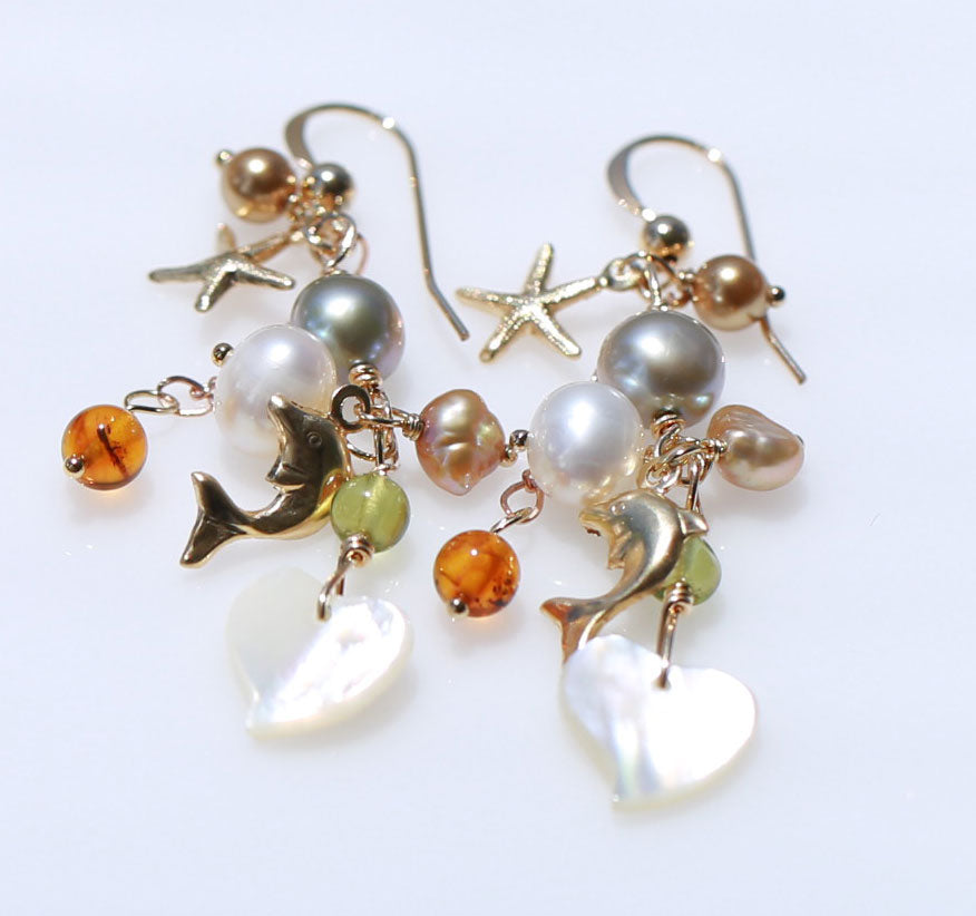 Earth mermaid earrings 1☆大地のマーメイドピアス１