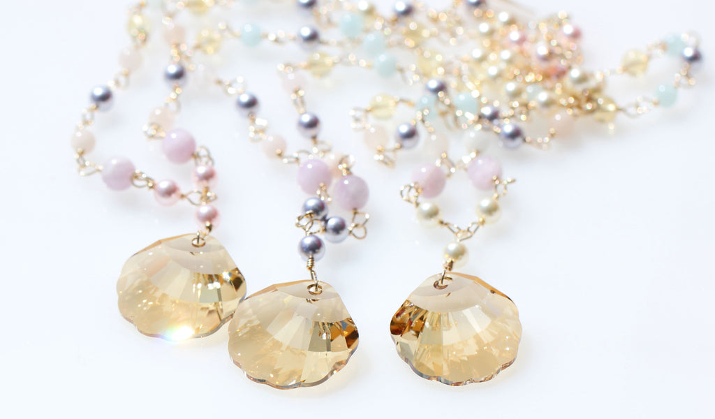 Vegan Shell Love Mermaid Necklace White2☆ヴィーガンシェル☆ラブマーメイドネックレス☆白色2