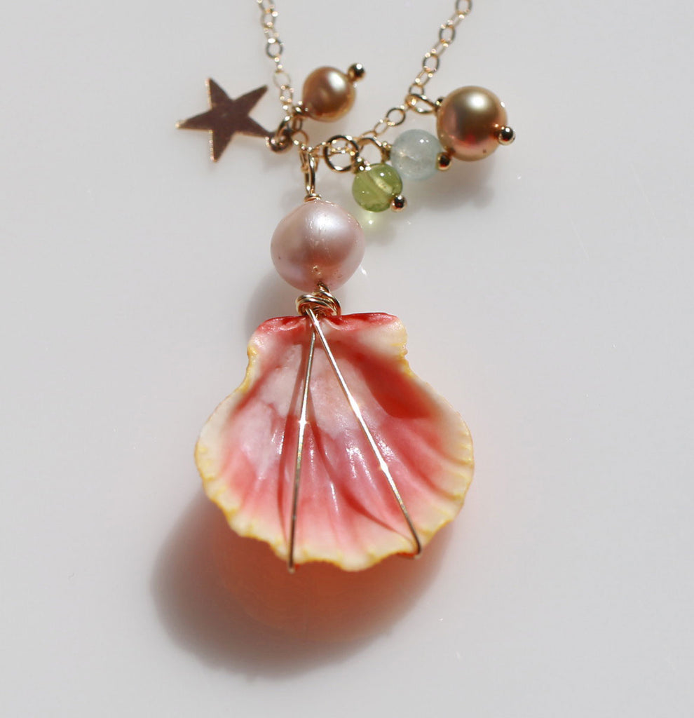 Sunriseshell Holiday necklace（star１)☆サンライズシェルのホリデーネックレス(星１）