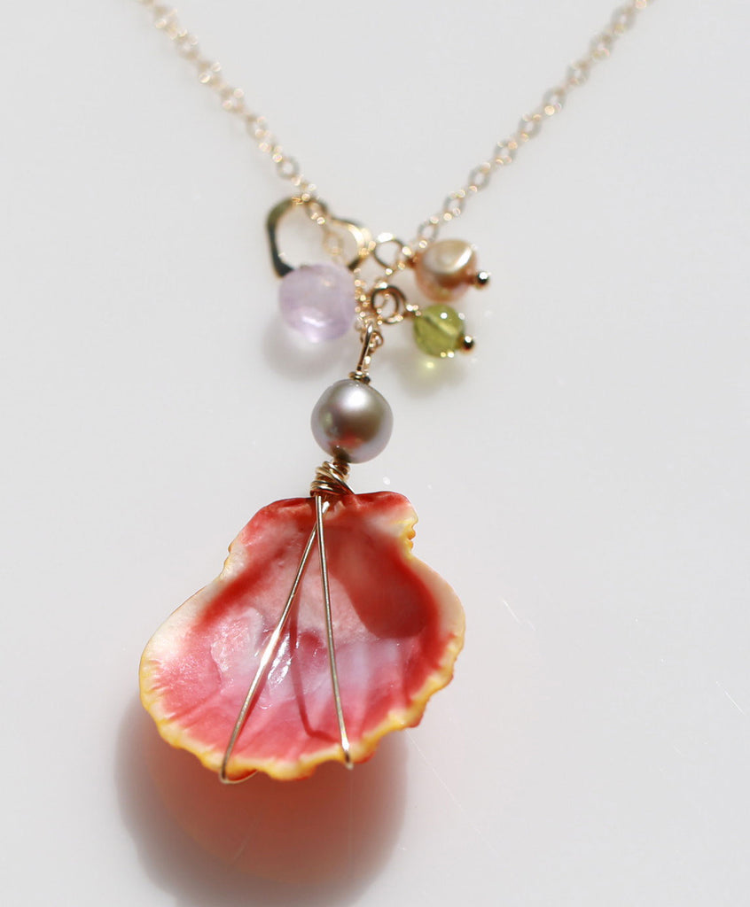 Hawaiian Sunriseshell holiday neklace(heart1)☆サンライズシェルホリーデーネックレス（ハート１）