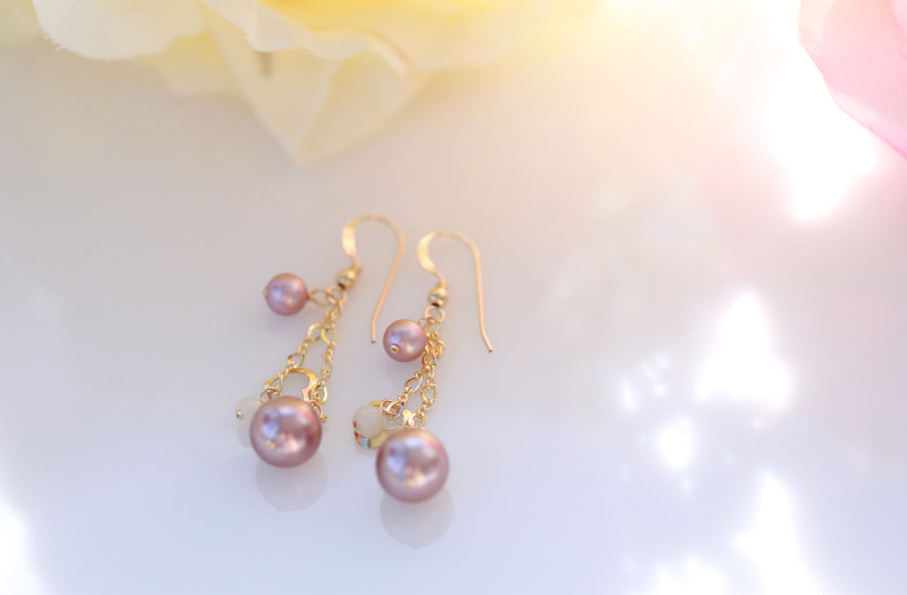Vegan Love ocean pearl earrings☆ヴィーガンラブオーシャンパールピアス