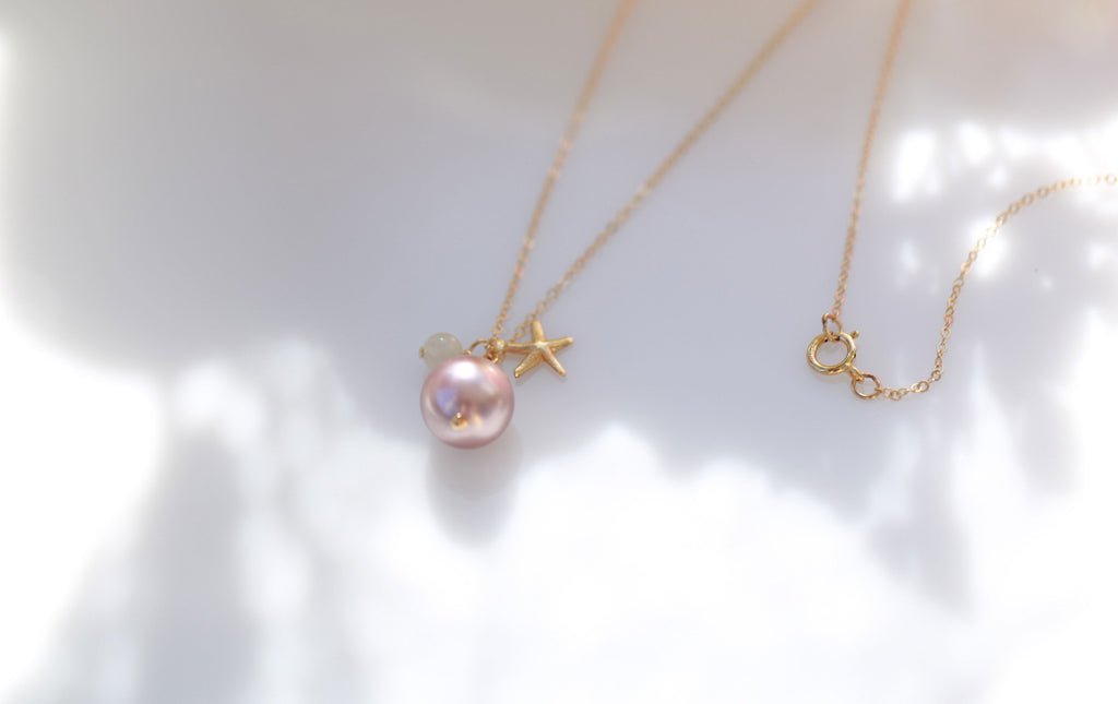 Vegan Love ocean pearl necklace☆ヴィーガンラブオーシャンパールネックレス