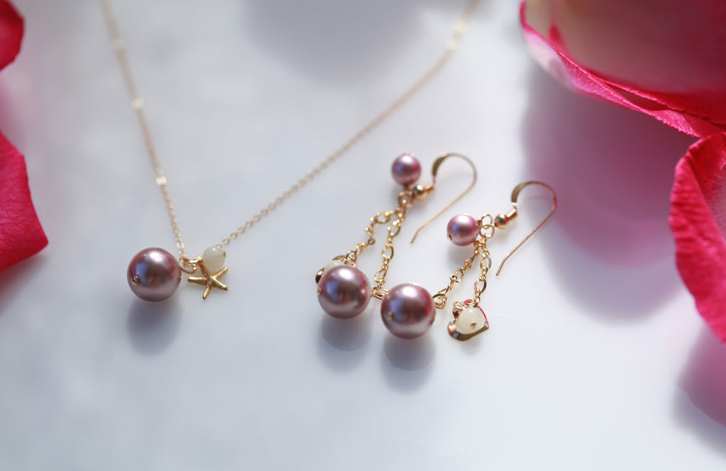 Vegan Love ocean pearl necklace☆ヴィーガンラブオーシャンパールネックレス