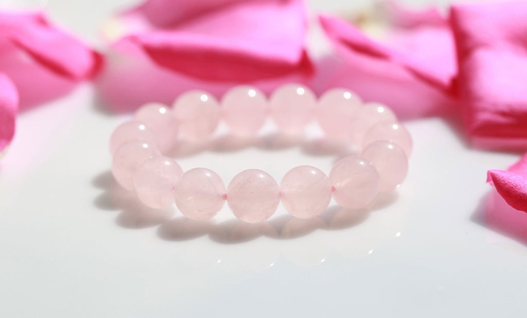 Angel rose quartz bracelet☆エンジェルローズクォーツ１２ｍｍパワーストーンブレスレット